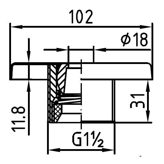 Форсунка гидромассажная Hugo Lahme бронза 1 1/2" +накладка н/с 6-8м3/ч (8669220)