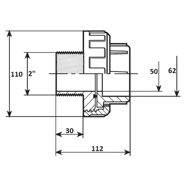Муфта разъемная 63мм x 2" НР Aquaram (60T) (7406063)
