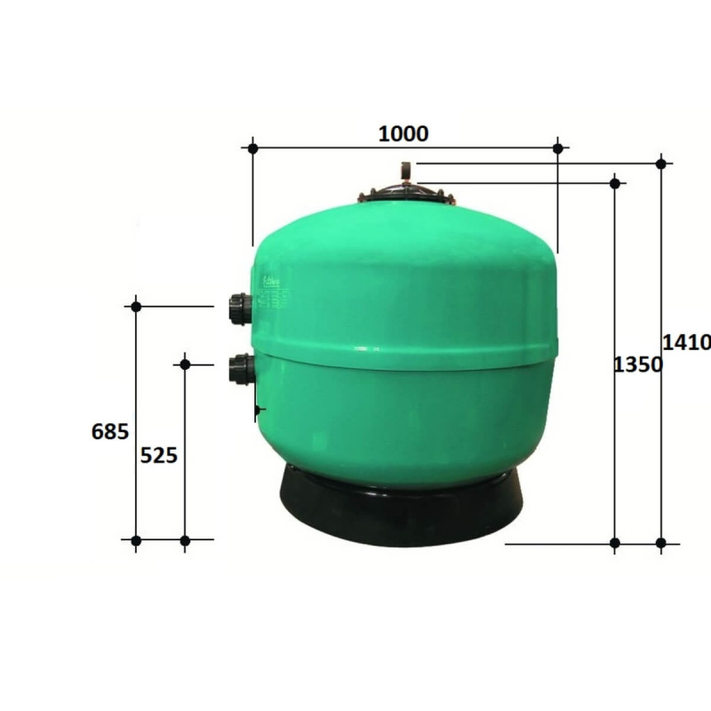Фильтр  40м3/ч Gemas FILTREX 1000мм без бокового вентиля 2 1/2" (021117L)