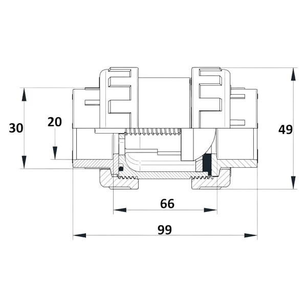 Клапан обратный 20мм Aquaram EPDM (48N) (1600020)