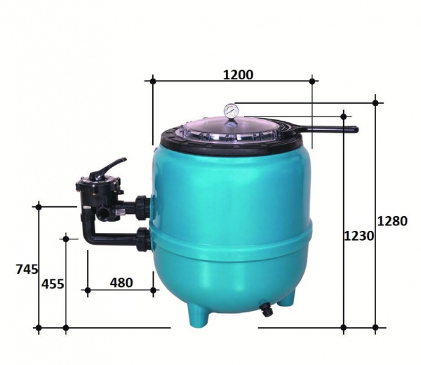 Фильтр  56м3/ч Gemas FILTRONE LLT 1200мм прозр.крышка 400 без бокового вентиля  2 1/2" (021816LLT)