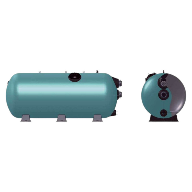 Фильтр 166м3/ч Gemas TURBIDRON HORIZONTAL 1800х3500мм M1 фланец 200 мм 30м3/ч/м2+Люк400 (02197203)