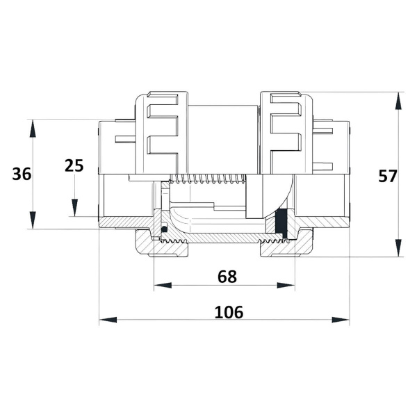 Клапан обратный 25мм Aquaram EPDM (48N) (1600025)