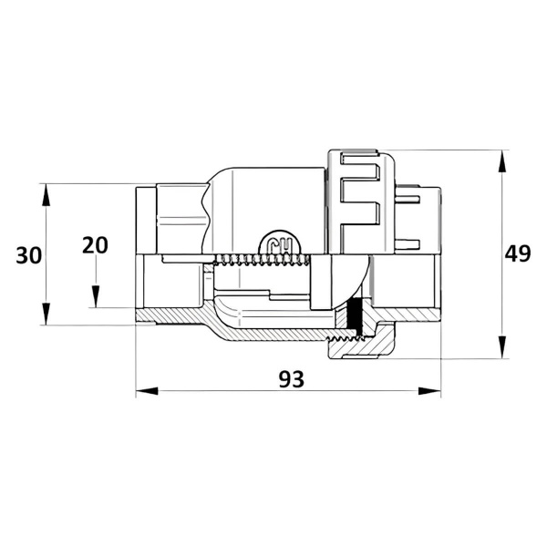 Клапан обратный 20мм Aquaram Uniblock EPDM (48N) (1350020)