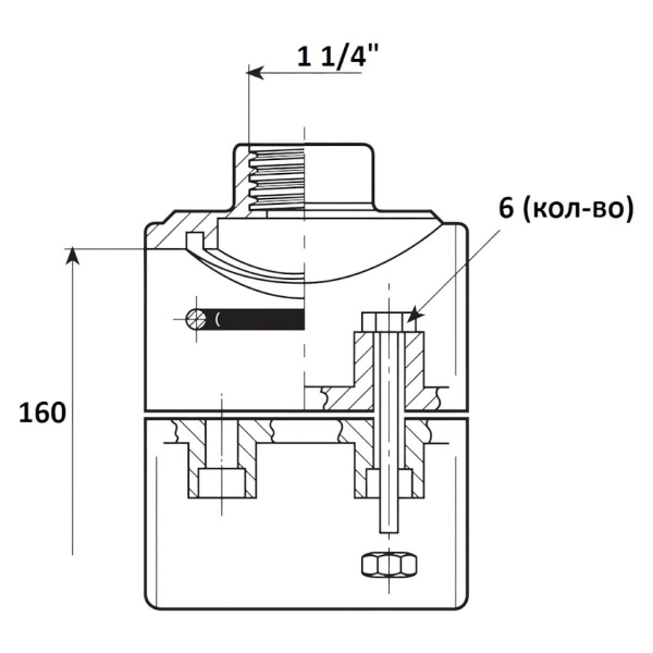 Тройник обжимной 160мм x 1 1/4" ВР Aquaram (13H) (7601161)