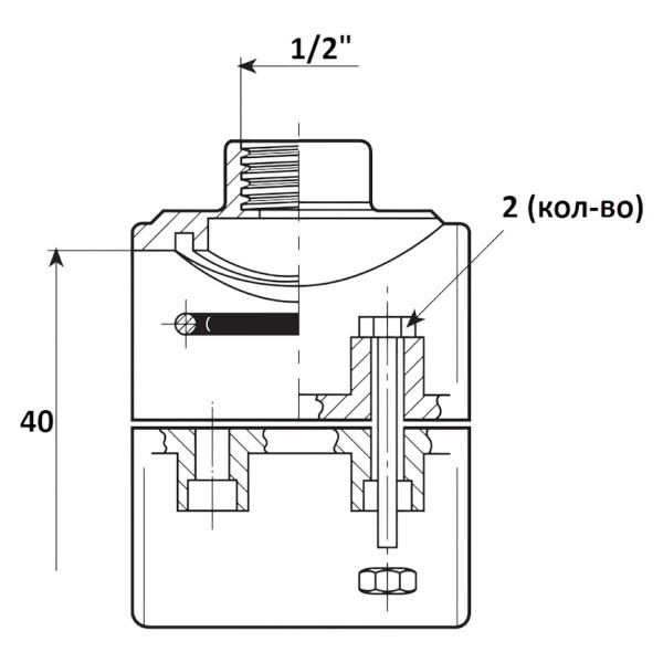 Тройник обжимной 40мм x 1/2" ВР Aquaram (110H) (7601040)