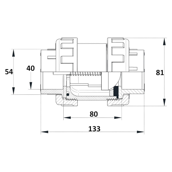 Клапан обратный 40мм Aquaram EPDM (36I) (1600040), шт