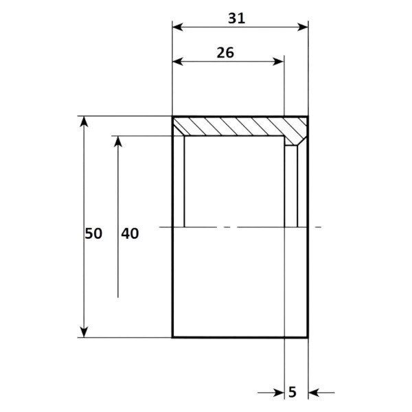 Втулка переход  50 x 40мм Aquaram (75B) (7106053), шт