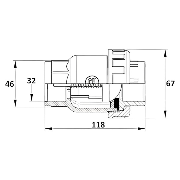 Клапан обратный 32мм Aquaram Uniblock EPDM (30N) (1350032), шт