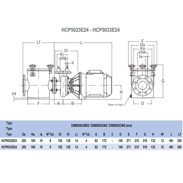 Насос для бассейна Hayward HCP5023E24 (21м³/ч 1.47кВт 380В)