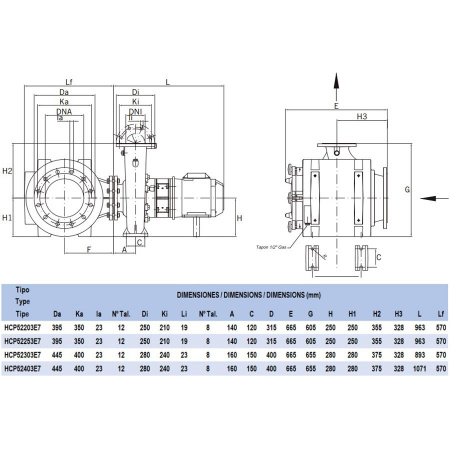 Насос для бассейна Hayward HCP52403E7 (487м³/ч 29.42кВт 380В)