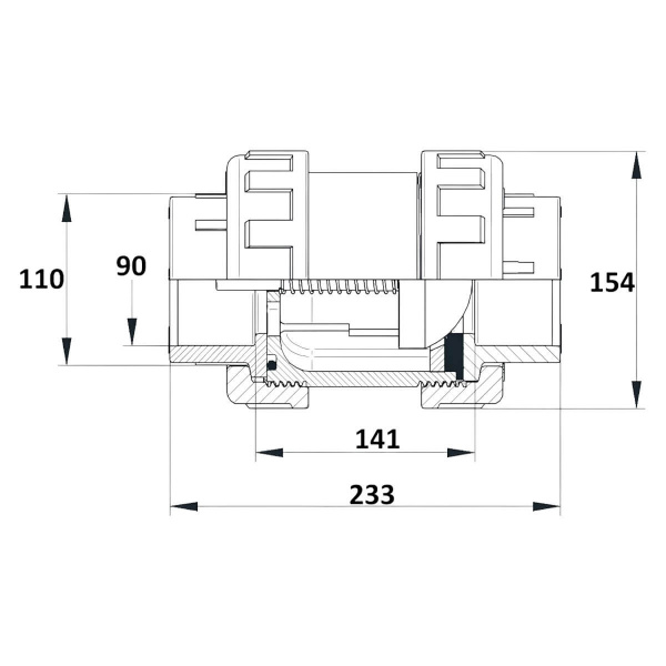 Клапан обратный 90мм Aquaram EPDM (6I) (1600090), шт