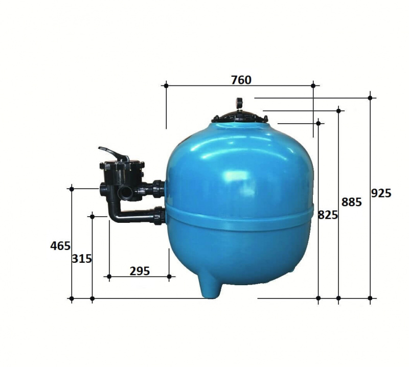 Фильтр  22,5м3/ч Gemas FILTRONE 760мм с боковым вентилем  2" (021814), шт