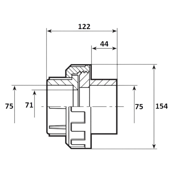 Муфта разъемная  75мм Aquaram (12U) (7401075), шт