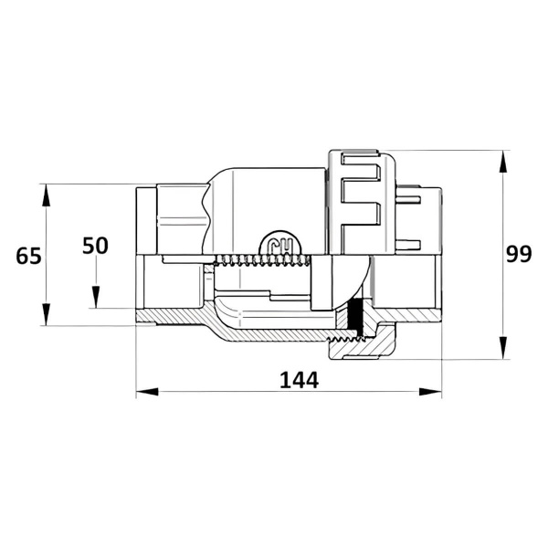 Клапан обратный 50мм Aquaram Uniblock EPDM (24I) (1350050)