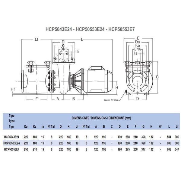 Насос для бассейна Hayward HCP501253E7 (135м³/ч 9.19кВт 380В)