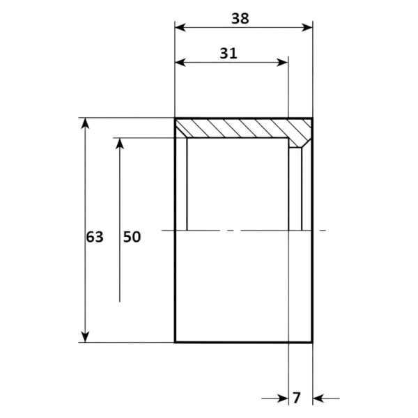 Втулка переход  63 x 50мм Aquaram (90C) (7106065), шт