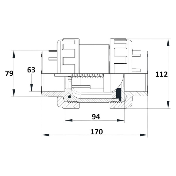 Клапан обратный 63мм Aquaram EPDM (16I) (1600063), шт