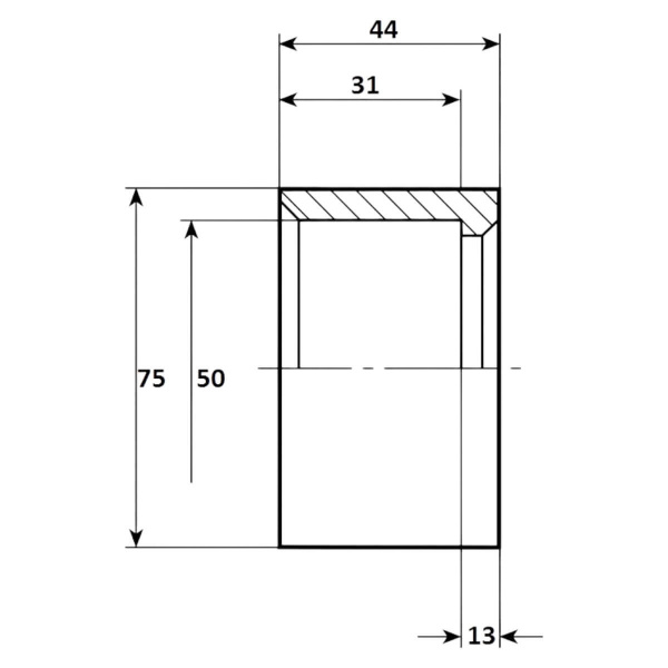 Втулка переход  75 x 50мм Aquaram (50C) (7106074), шт