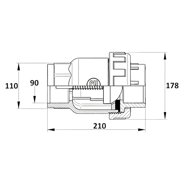 Клапан обратный 90мм Aquaram Uniblock EPDM (4M) (1310090), шт
