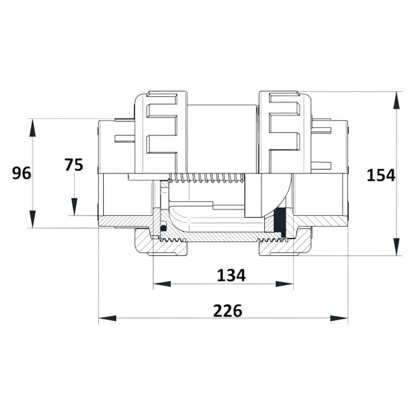 Клапан обратный 75мм Aquaram EPDM (6I) (1600075)