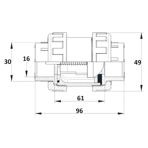 Клапан обратный 16мм Aquaram EPDM (48N) (1600016)