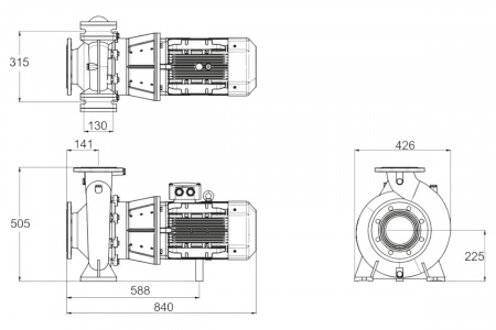Насос без префильтра чугунный 140м3/ч PSH DN-130 H=10 7,5кВт 400В (1DN11000E7V)