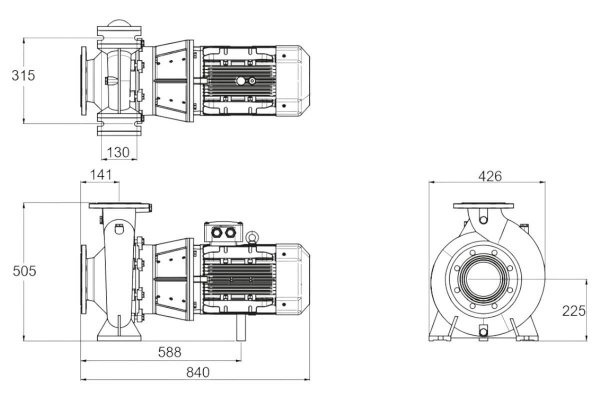 Насос без префильтра чугунный 140м3/ч PSH DN-130 H=10 7,5кВт 400В (1DN11000E7V)
